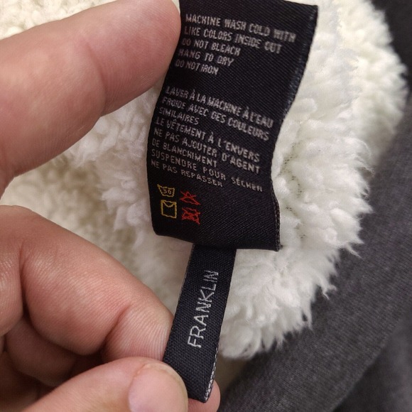 Buffalo David Bitton Hoodie Mens Medium Gray Jacket Full Zip Sherpa‎ Lining - Picture 11 of 16